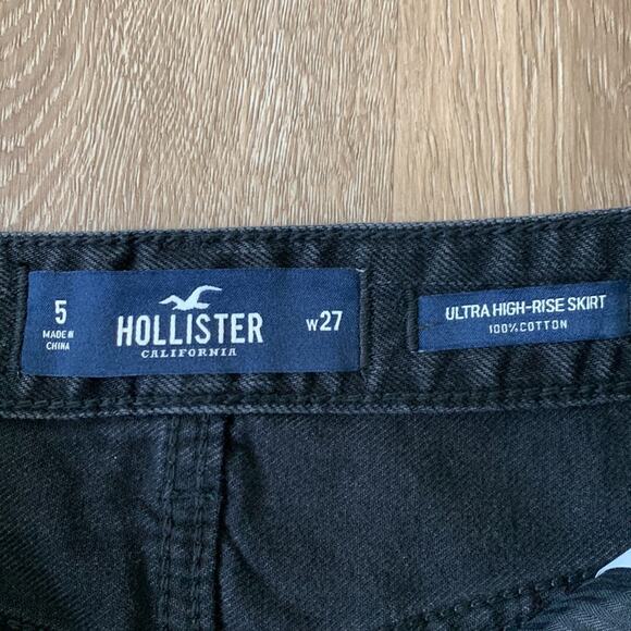 NWT Hollister Ultra High Rise Black Jean Skirt - Picture 3 of 5